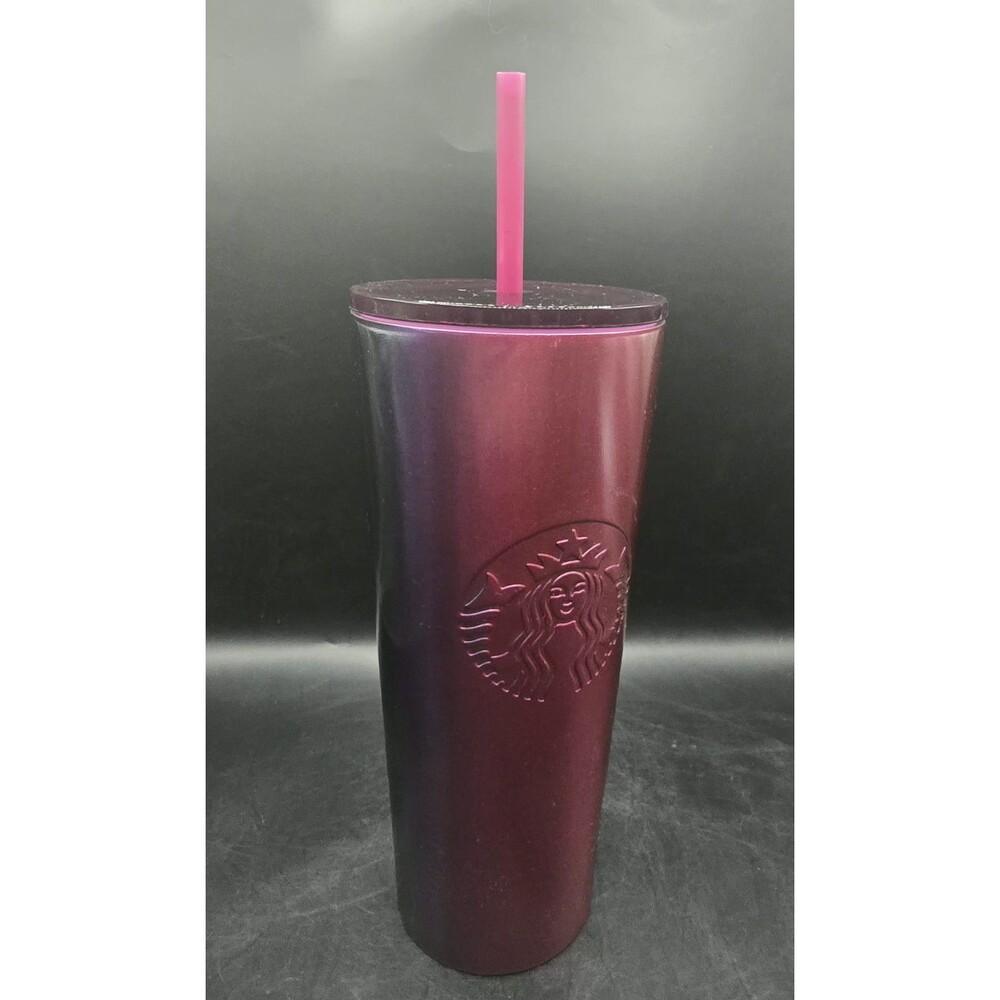 Starbucks Fall 2020 Plum Rose Metallic Tumbler Cold Cup 24oz SKU 011119480 Venti